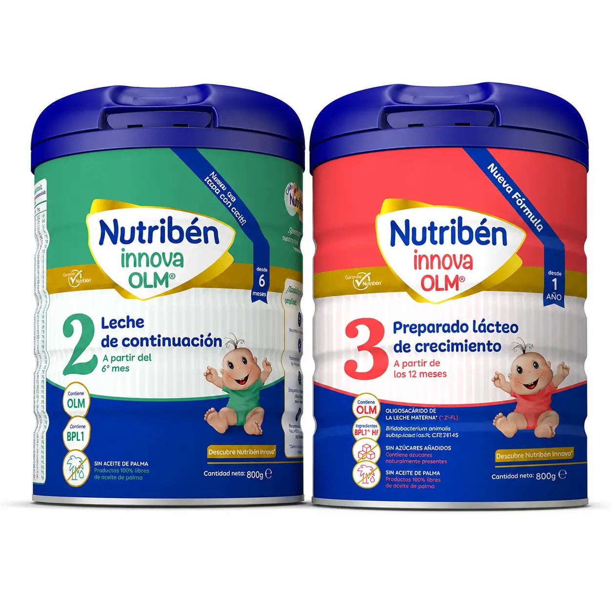 Nutriben Innova 2 – pokračovacie mlieko, 800 g + Nutriben Innova 3 – rastové mlieko, 800 g, balenie po 2 ks
