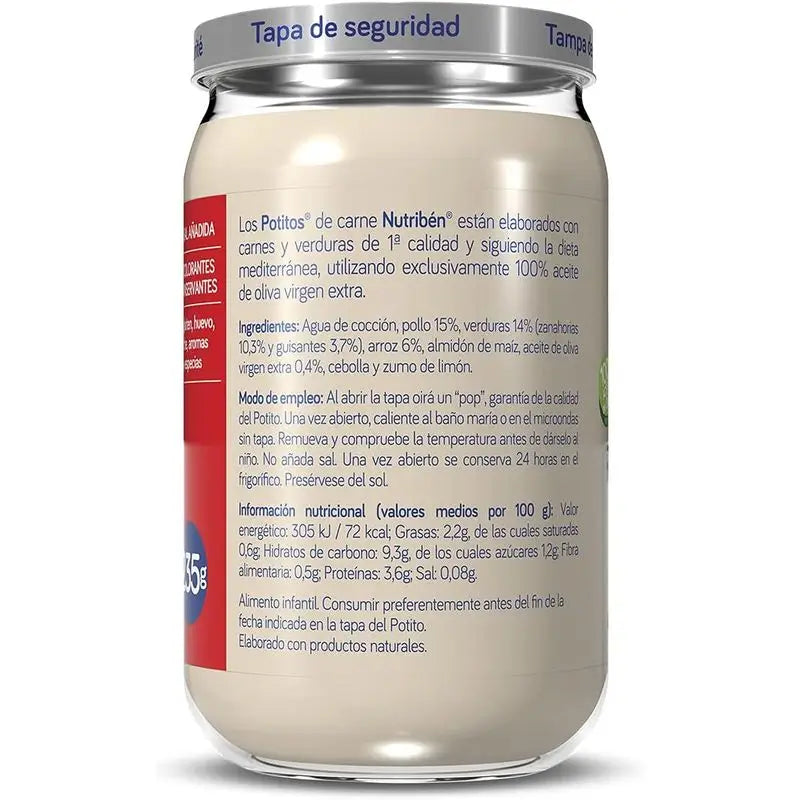 Nutriben Potito – kuracie mäso s hráškom a mrkvou, 235 g