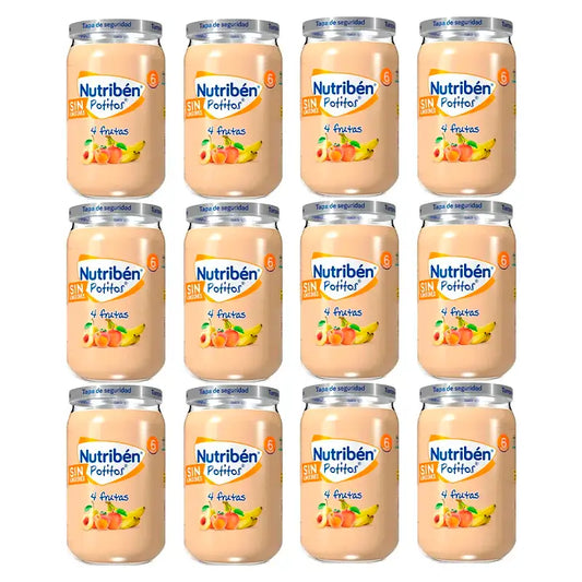 Nutriben Potito 4 druhy ovocia, 12 x 235 g