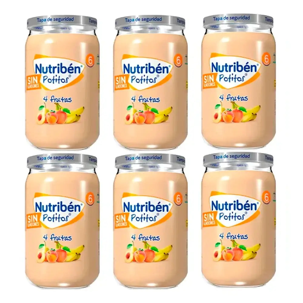 Nutriben Potito 4 druhy ovocia, 6 x 235 g