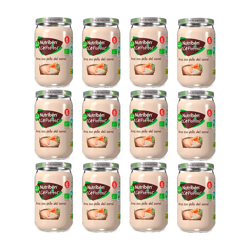 Nutriben Potito Eco – ryža s kurčaťom z voľného výbehu, 12 x 235 g