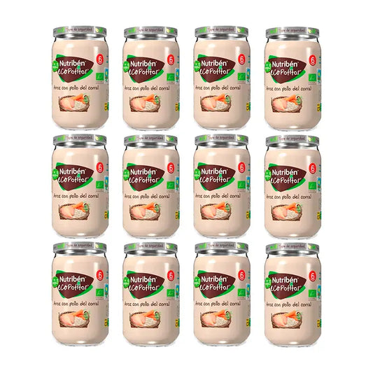 Nutriben Potito Eco – ryža s kurčaťom z voľného výbehu, 12 x 235 g