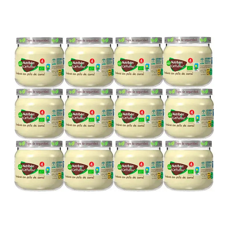 Nutriben Potito Eco Začiatok Mäso Zelenina Kuracie mäso, 12 x 120 g