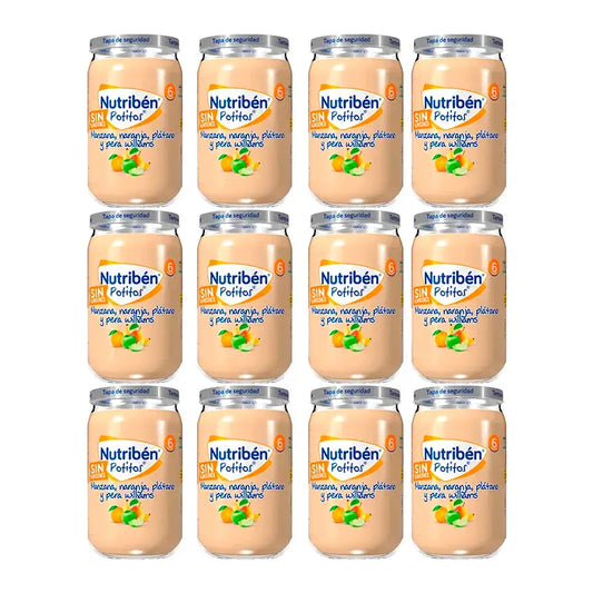 Nutriben Potito – jablko, pomaranč, banán a hruška Williams, 12 x 235 g
