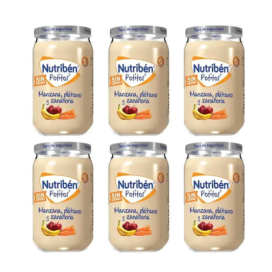 Nutriben Potito – jablko, banán a mrkva, 6 x 235 g