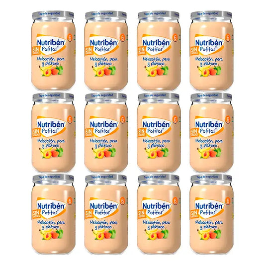 Nutriben Potito – broskyňa, hruška a banán, 12 x 235 g