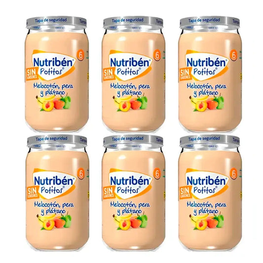 Nutriben Potito – broskyňa, hruška a banán, 6 x 235 g