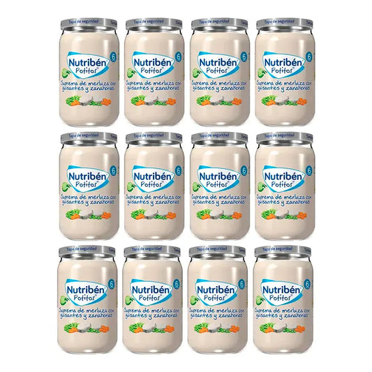 Nutriben Potito Suprema – filé z morského vlka s hráškom a mrkvou, 12 x 235 g