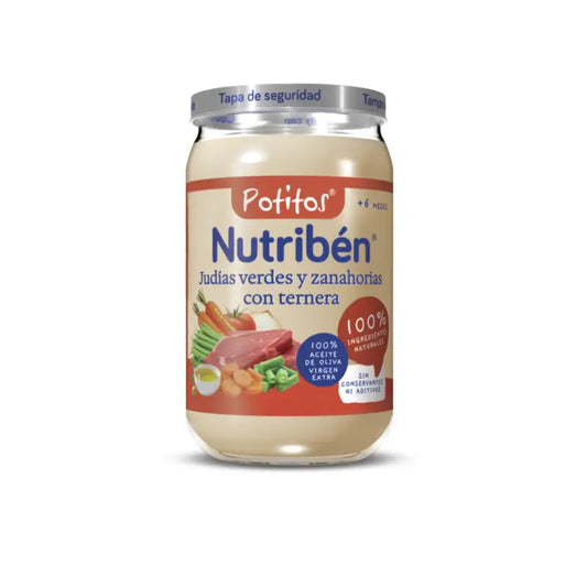 Nutribén Potito – teľacie mäso so zelenými fazuľkami a mrkvou, 235 g