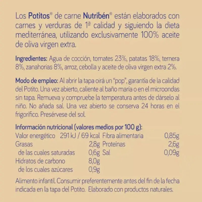 Nutriben Potito – teľacie mäso, zemiaky a mrkva, 235 g