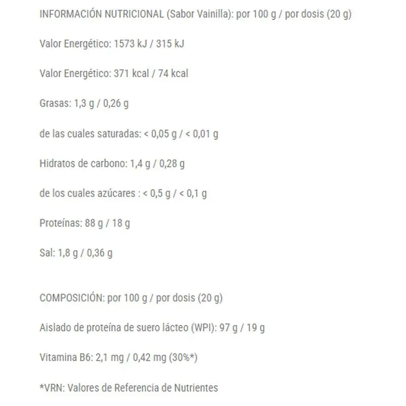 Nutrisport Iso Whey Cero Cero Vanilka, 1 kg