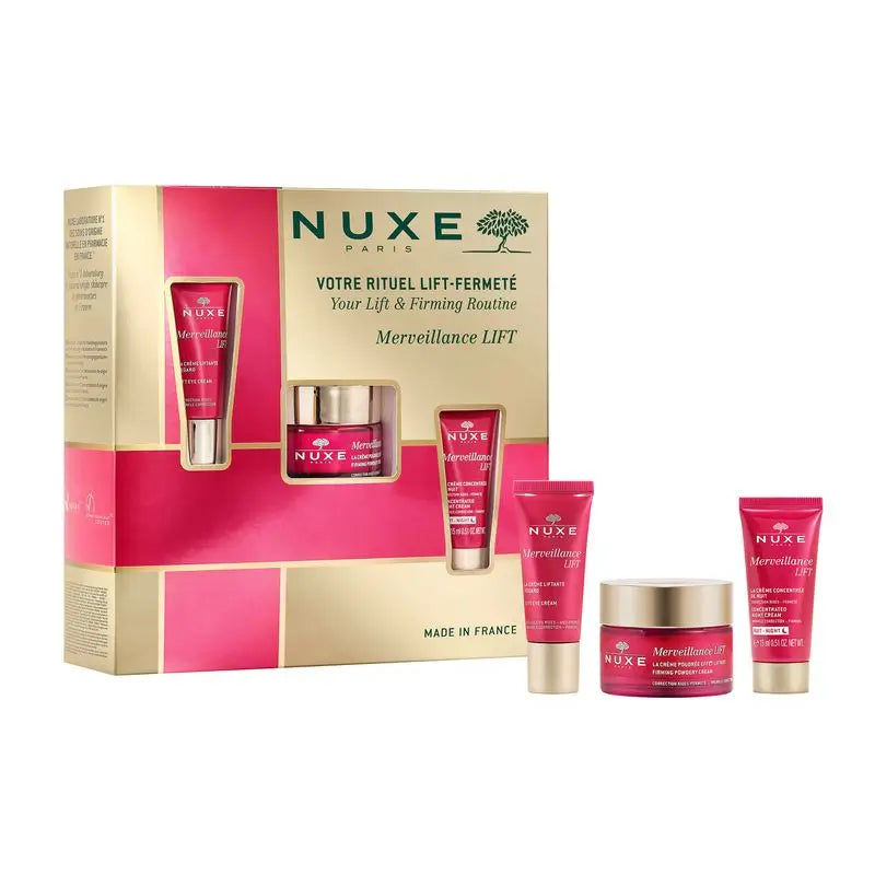 Nuxe – séria na spevnenie pleti: krém v prášku 50 ml + očný krém 15 ml + nočný krém 15 ml