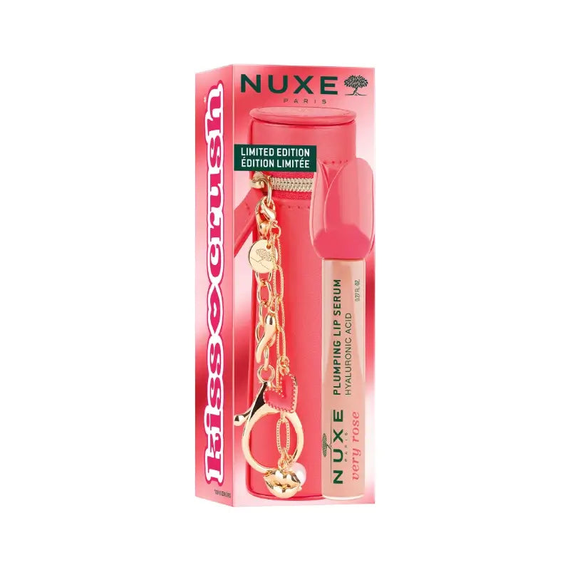 Nuxe Very Rose Very Rose sérum na pery pre plnšie pery 8 ml + darčekové puzdro na rúž, 8 ml