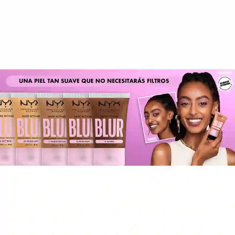 Nyx Bare With Me Blur Skin Tint, rozmazávajúci podklad pod make-up, matný efekt, odtieň 06, 30 ml