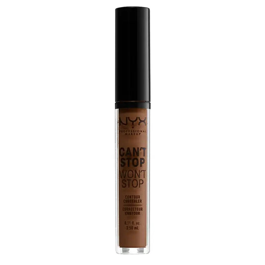 Nyx Korektor bez komedogénneho účinku s dlhotrvajúcim účinkom Can’T Stop Won’T Stop, odtieň 19 Mocha pre veľmi tmavú pleť, 3,5 ml