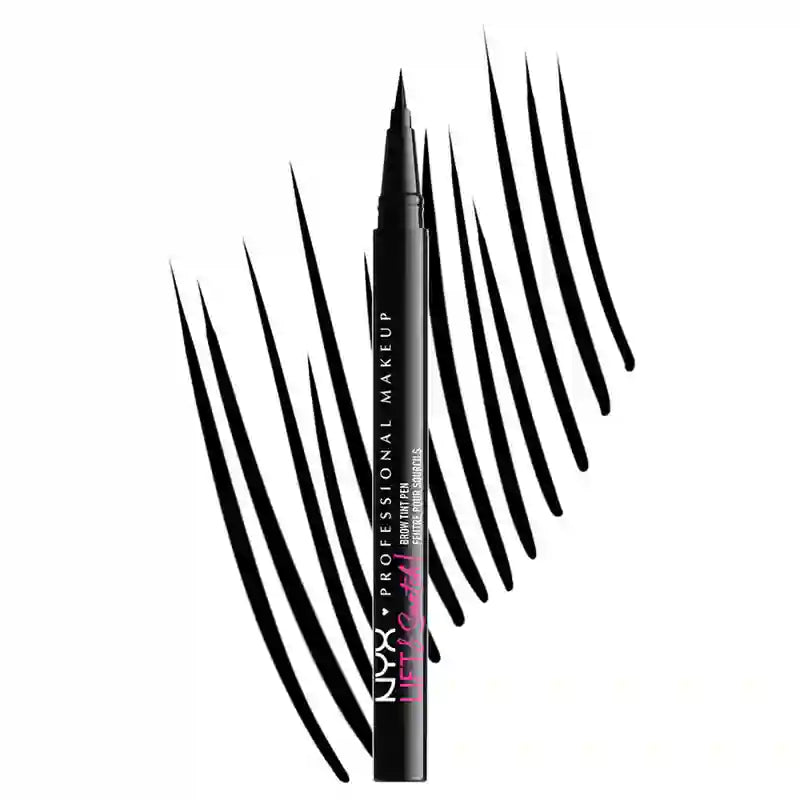 Nyx Ceruzka na obočie Lift&Snatch! Brow Tint Pen, dlhotrvácna (16 hodín), vegánska receptúra, odtieň Black, 1 ml