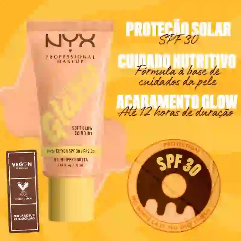 Nyx Skin Tint Buttermelt Glaze Soft Glow + Protection Spf/Fps 30 , 30 ml