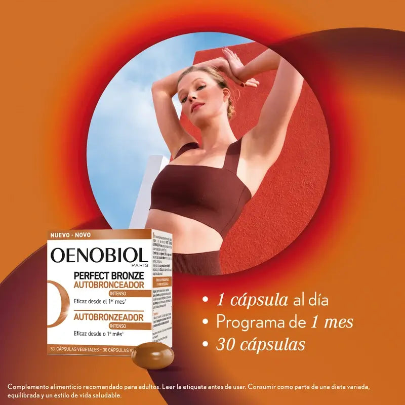 Oenobiol Perfect Bronze Samoopaľovací prípravok so zlatistým leskom, 2x30 kapsúl