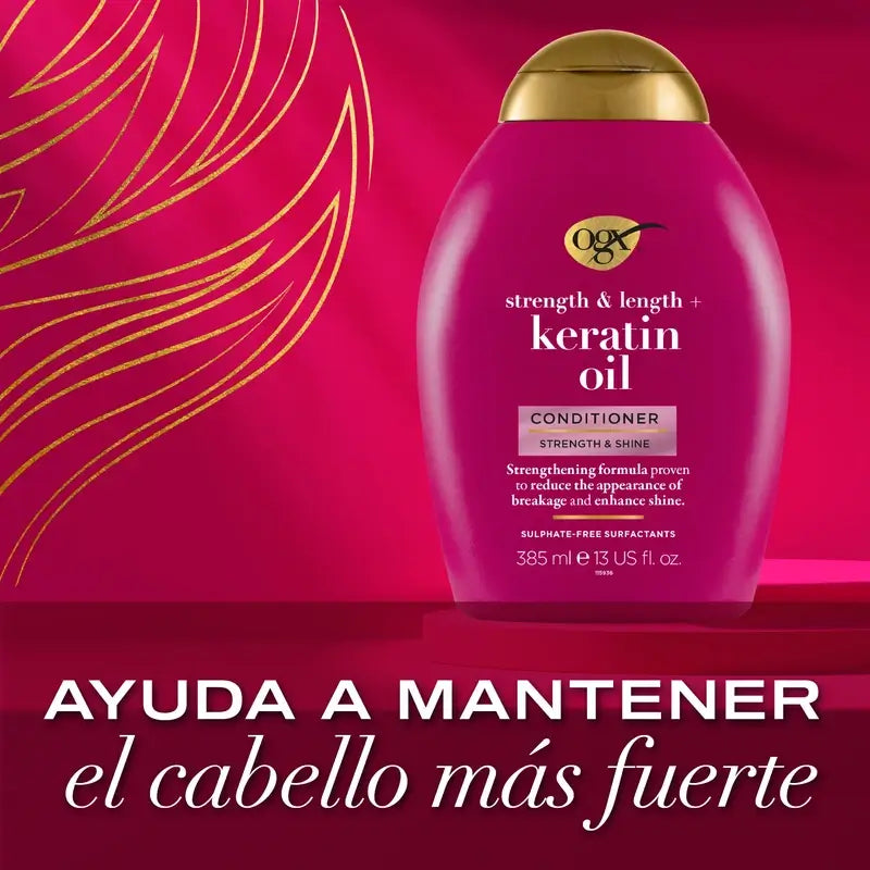 OGX Kondicionér s keratínovým olejom, pre lámavé vlasy, 385 ml