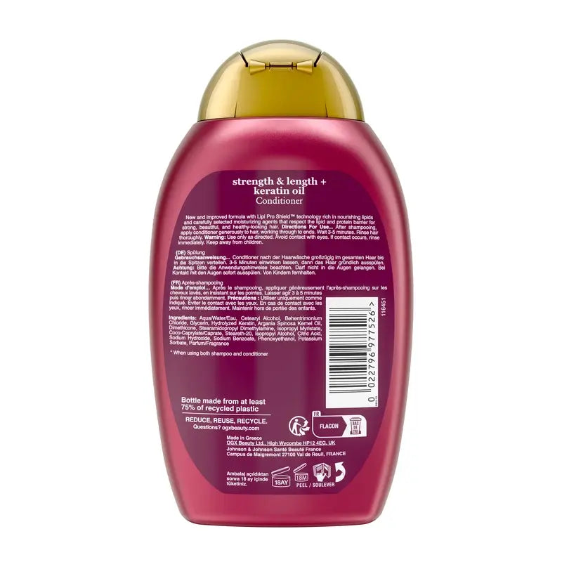 OGX Kondicionér s keratínovým olejom, pre lámavé vlasy, 385 ml