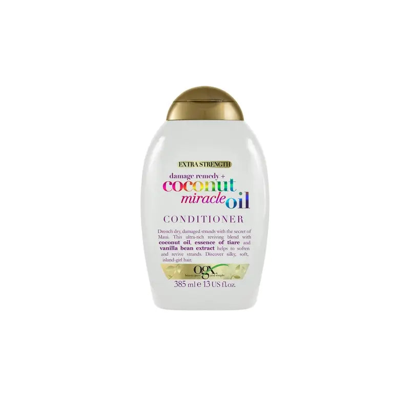 OGX Kondicionér Coconut Miracle Oil Extra Strength, regeneruje a oživuje, pre poškodené vlasy, 385 ml