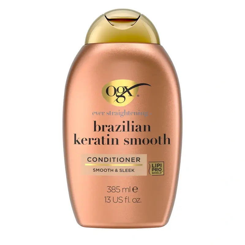 OGX Kondicionér s brazílskou keratínou, pre vlnité alebo kučeravé vlasy, vyhladzuje, posilňuje a hydratuje, 385 ml