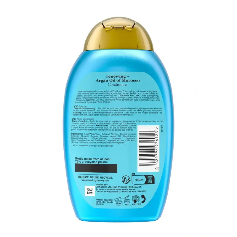 OGX Kondicionér bez sulfátov pre poškodené vlasy, arganový olej z Maroka, vyhladzuje a posilňuje, 385 ml
