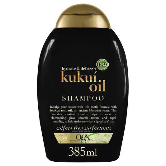 OGX Šampón s olejom z kukui proti krepateniu vlasov, 385 ml