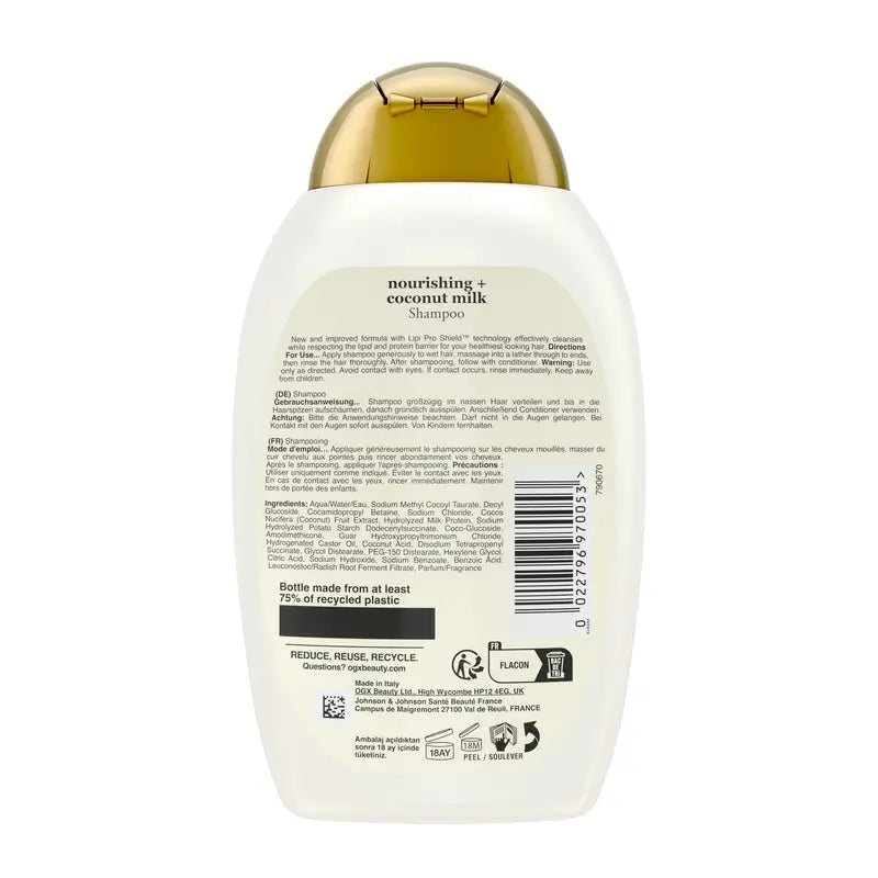 OGX Šampón s kokosovým mliekom, suché vlasy, 385 ml