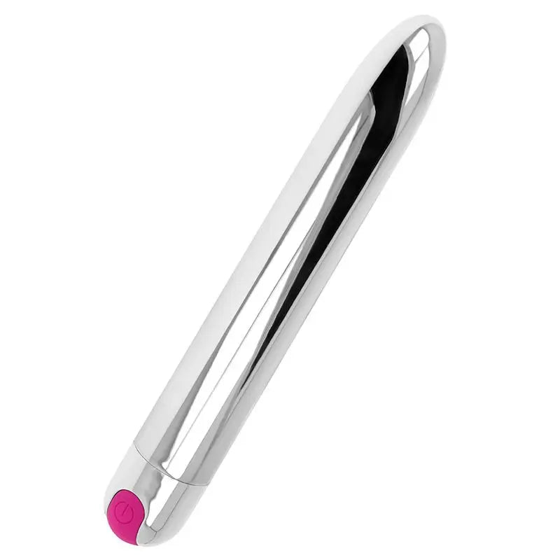 Ohmama Vibrators  Nabíjateľný vibrátor Silver, 10 režimov, 18,5 cm