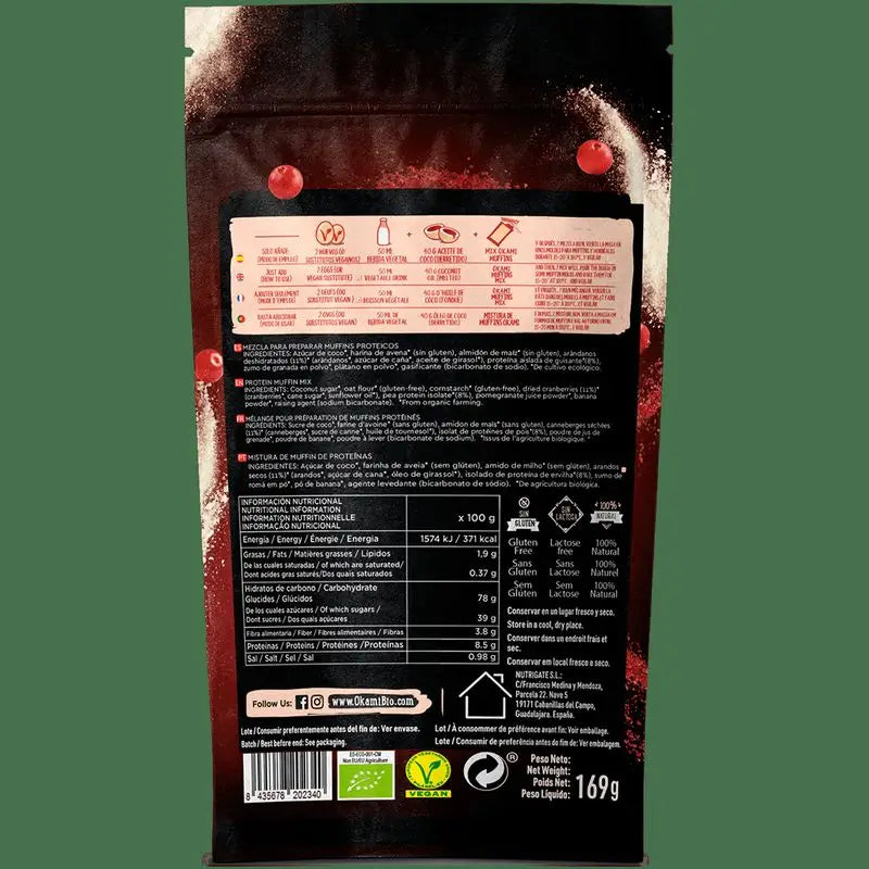 Okami Bio Zmes na muffiny s bielkovinami 135 g Bio Veg