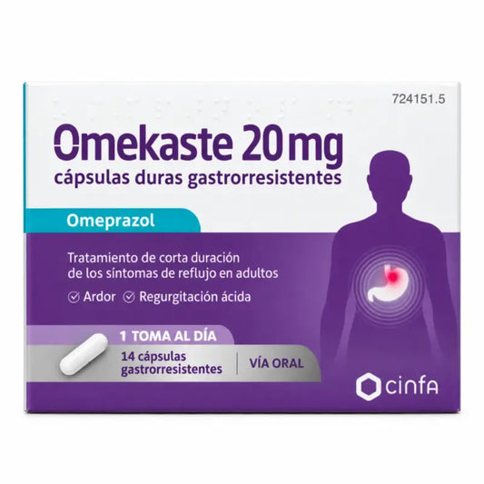 Omekaste 20 mg, blister, 14 žalúdočne odolných kapsúl