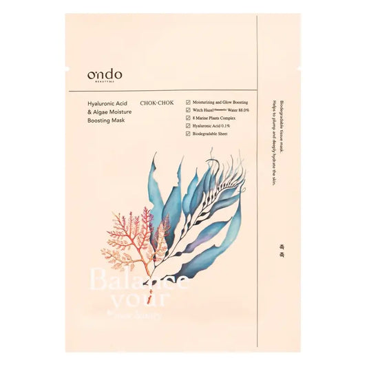 Ondo Beauty 36.5 Maska Chok-Chok s kyselinou hyalurónovou a riasami na zvýšenie hydratácie, 25 g