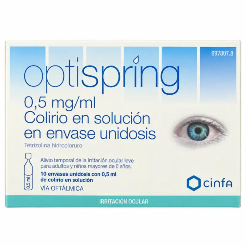 Optispring 0,5 mg/ml očné kvapky, 10 jednorazových dávok roztoku