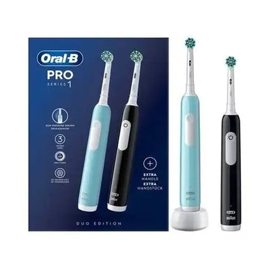 Oral-B Braun Elektrická zubná kefka Duplo Pro 1, čierna + modrá