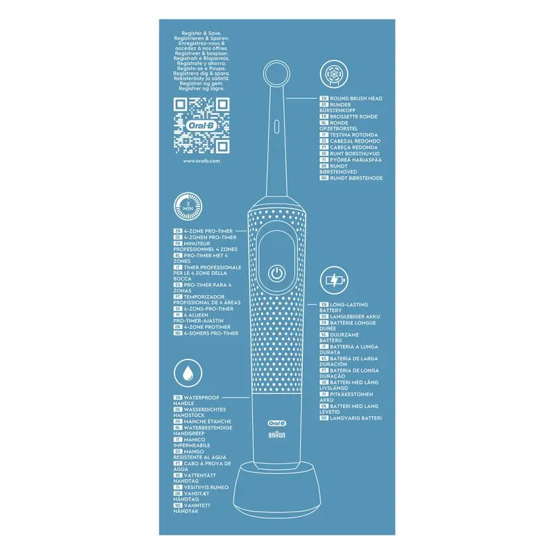 Elektrická zubná kefka Oral-B Braun Vitality Pro, fialová, 1 ks