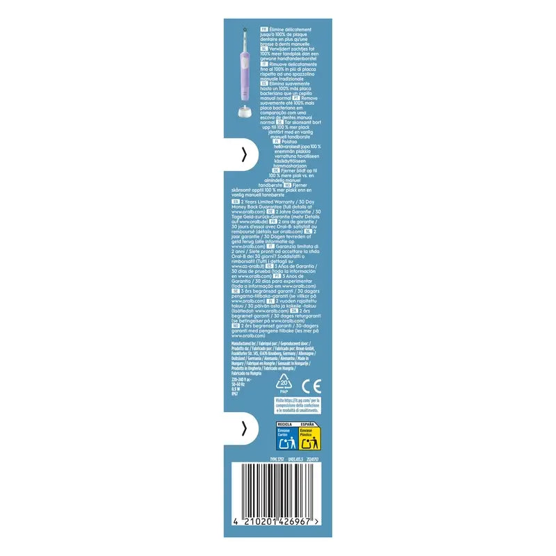 Elektrická zubná kefka Oral-B Braun Vitality Pro, fialová, 1 ks