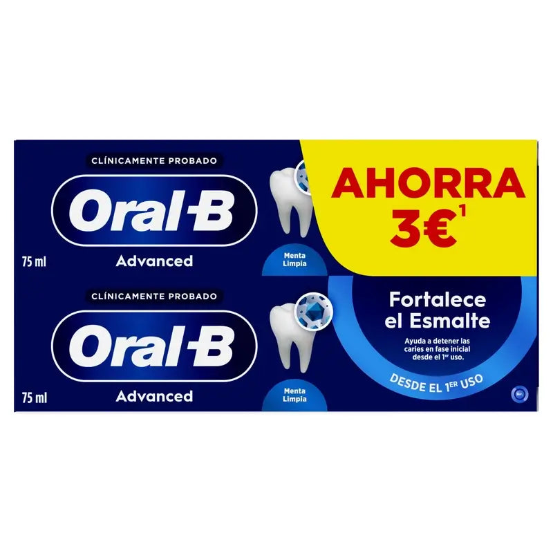 Oral-B Advanced – dvojité posilnenie skloviny, 2 x 75 ml