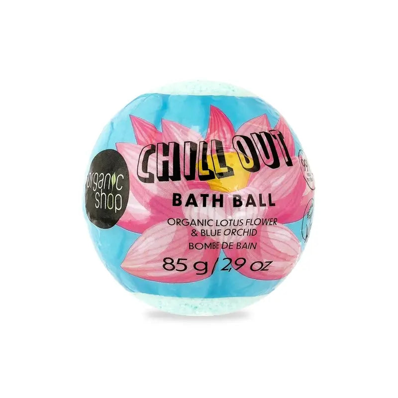 Organic Shop Kúpeľová bomba s organickým lotosovým kvetom a modrou orchideou „Chill Out“, 85 g