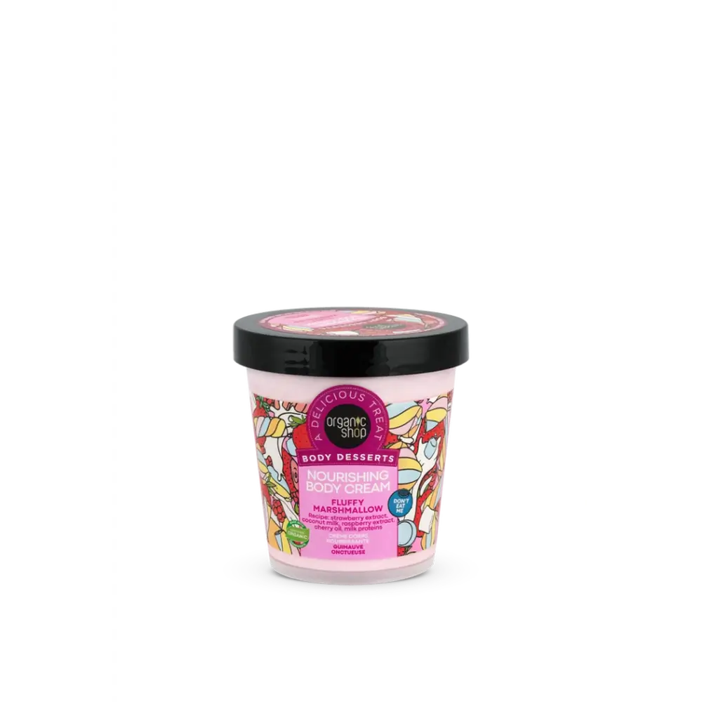 Organic Shop Výživný telový krém s príchuťou marshmallow, 450 ml 