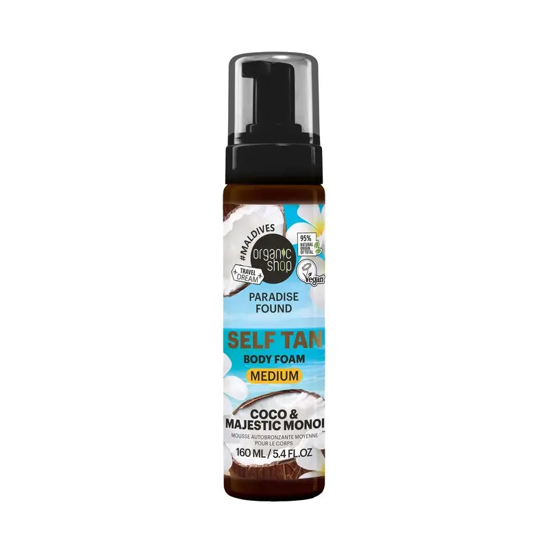 Organic Shop samoopaľovacia pena, stredný odtieň, 160 ml
