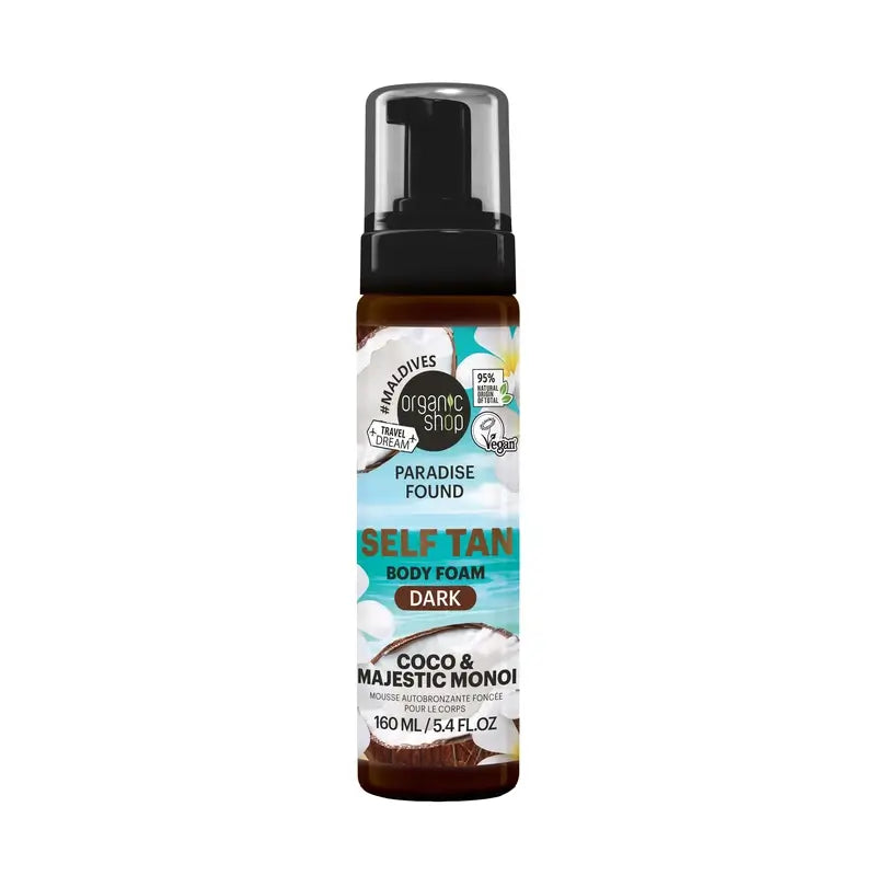 Organic Shop samoopaľovacia pena, tmavý odtieň, 160 ml