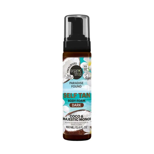 Organic Shop samoopaľovacia pena, tmavý odtieň, 160 ml