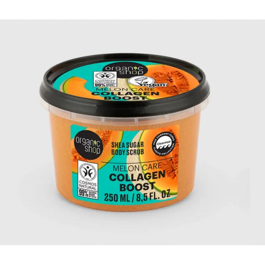 Organic Shop Melon & Shea Sugar Based Collagen Boosting Body Scrub , 250 ml