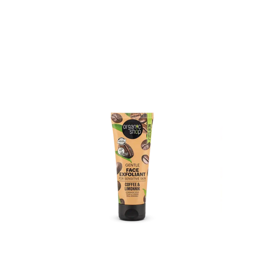 Organic Shop Jemný pleťový peeling pre citlivú pleť s kávou a schizandrou, 75 ml 