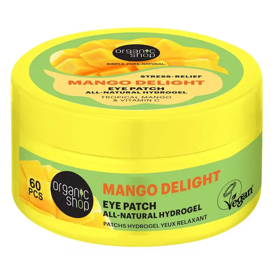 Organic Shop Fac – hydrogélové náplasti proti stresu na oblasť okolo očí „Mango Delight“, 60 ks