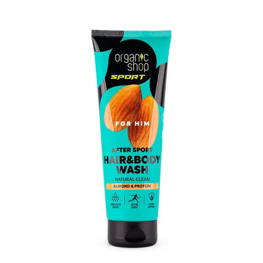 Organic Shop Prírodný sprchový gél a šampón After Sport pre mužov, 200 ml