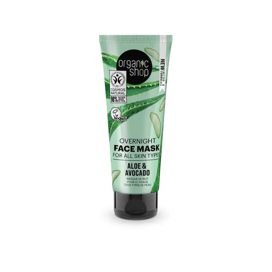 Organic Shop Nočná pleťová maska pre všetky typy pleti s avokádom a aloe vera od Organic Shop, 75 ml 
