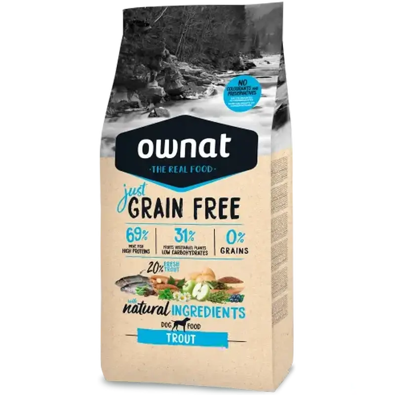 Ownat Just Canine Adult Grain Free Pstruh 14 kg 