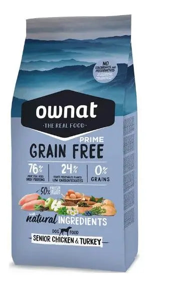Ownat Prime Canine Senior Grain Free Kurča a morka 3 kg, krmivo pre psov